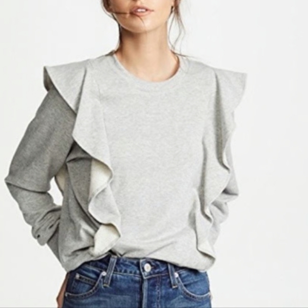Crewcuts Long Sleeved Crewneck Ruffle Trim Sweatshirt, 12,Style#A1757, NWT
